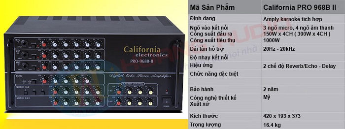 Amply karaoke California Pro-968B-II